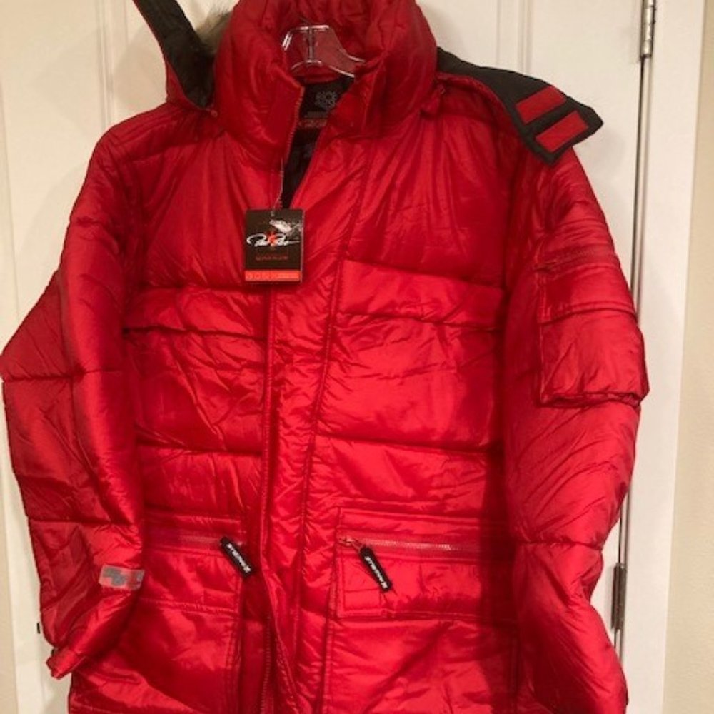 Brand New Designer 'Bleeding Red' Winter Jumper with detachable hooded
